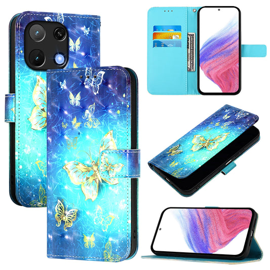 Umidigi Note 90 Leather Flip Phone Case with 3D Painted Design, Card Holder, Wallet & Stand Function - Durable Protection & Easy Access