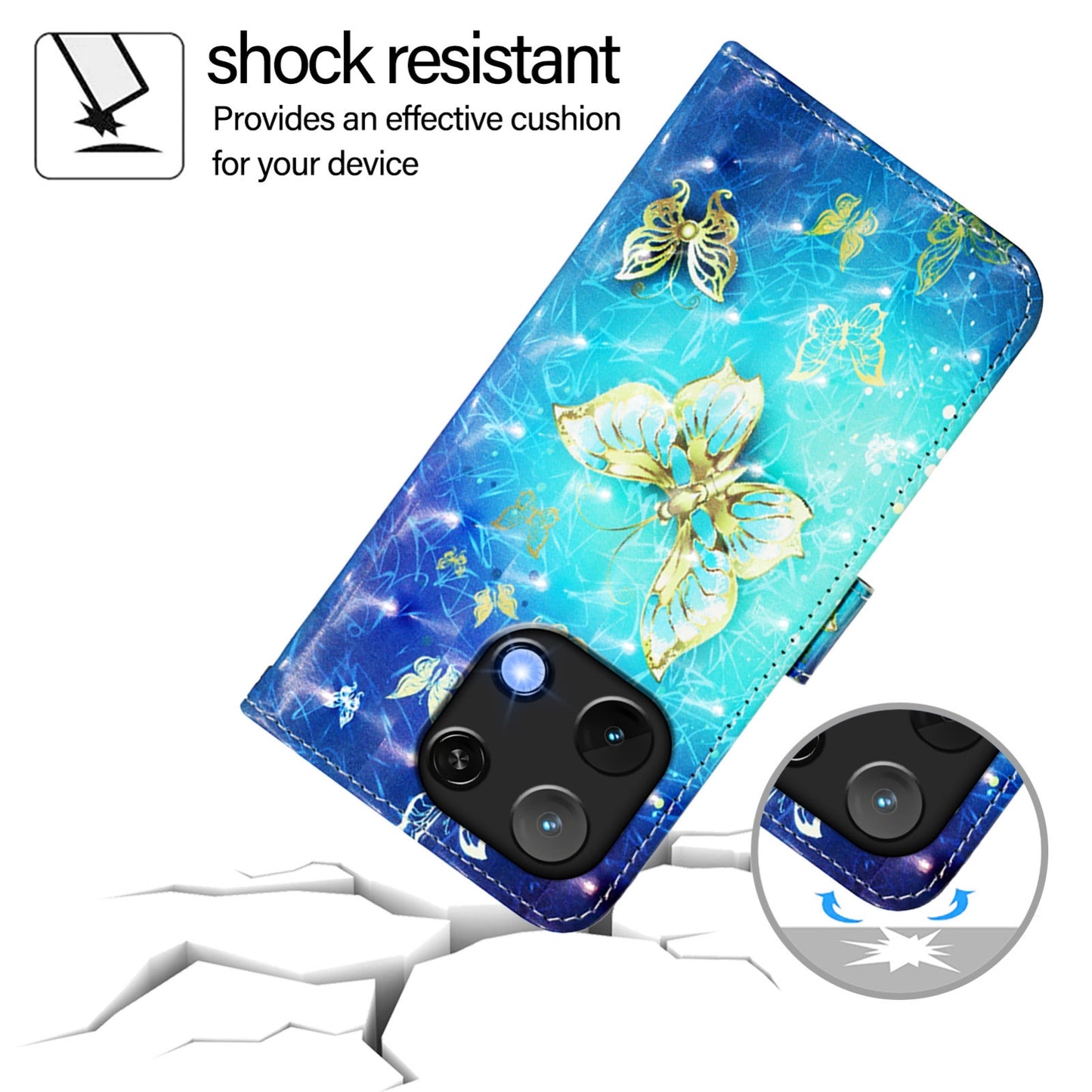 Umidigi Note 90 Leather Flip Phone Case with 3D Painted Design, Card Holder, Wallet & Stand Function - Durable Protection & Easy Access