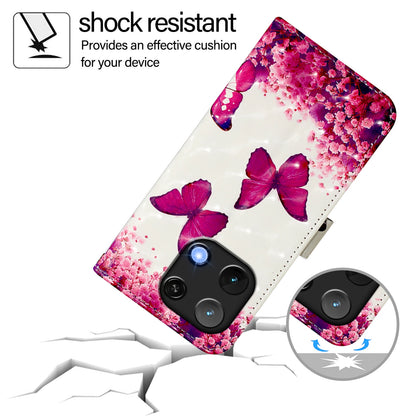 Umidigi Note 90 Leather Flip Phone Case with 3D Painted Design, Card Holder, Wallet & Stand Function - Durable Protection & Easy Access