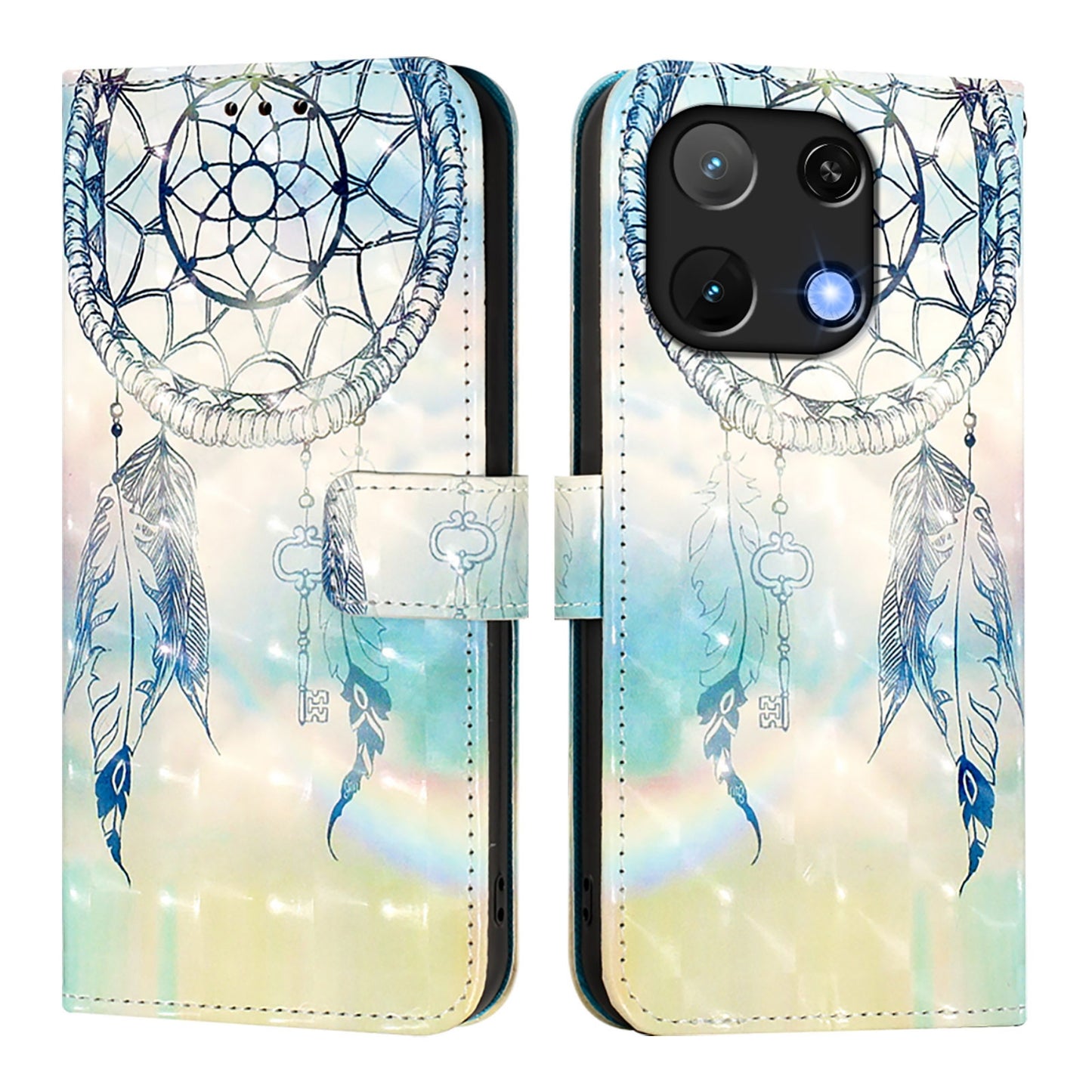 Umidigi Note 90 Leather Flip Phone Case with 3D Painted Design, Card Holder, Wallet & Stand Function - Durable Protection & Easy Access