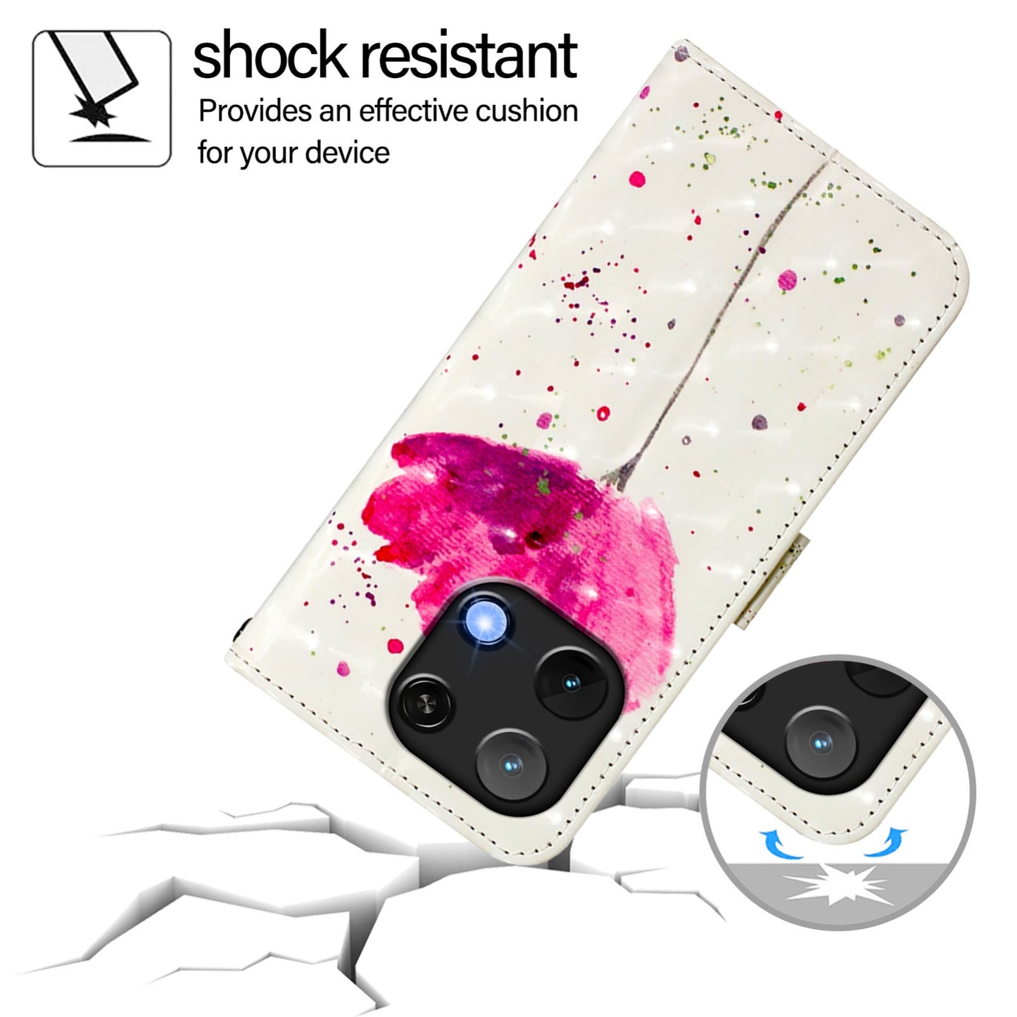 Umidigi Note 90 Leather Flip Phone Case with 3D Painted Design, Card Holder, Wallet & Stand Function - Durable Protection & Easy Access