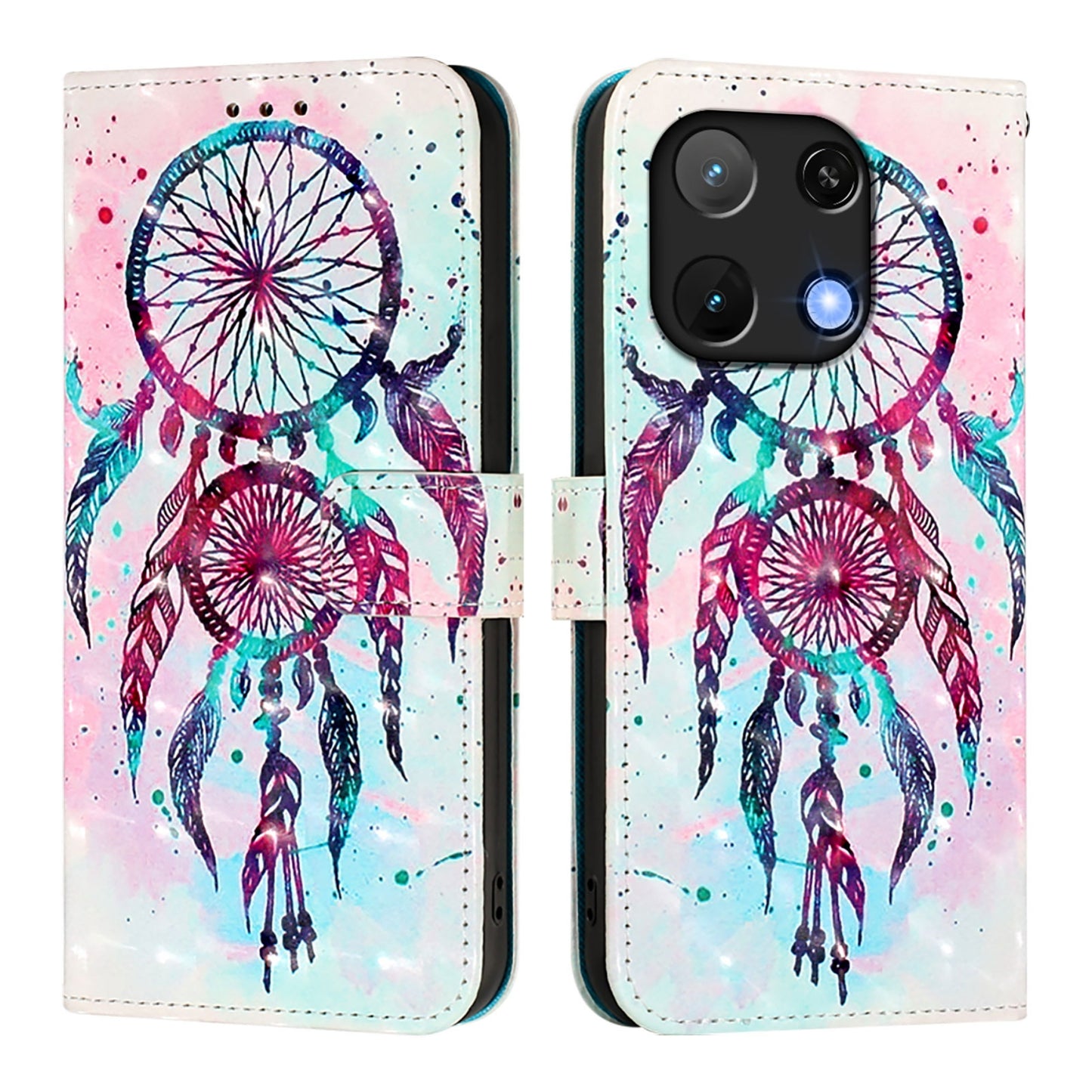 Umidigi Note 90 Leather Flip Phone Case with 3D Painted Design, Card Holder, Wallet & Stand Function - Durable Protection & Easy Access
