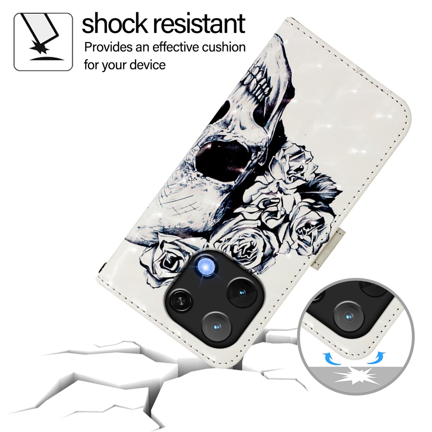 Umidigi Note 90 Leather Flip Phone Case with 3D Painted Design, Card Holder, Wallet & Stand Function - Durable Protection & Easy Access