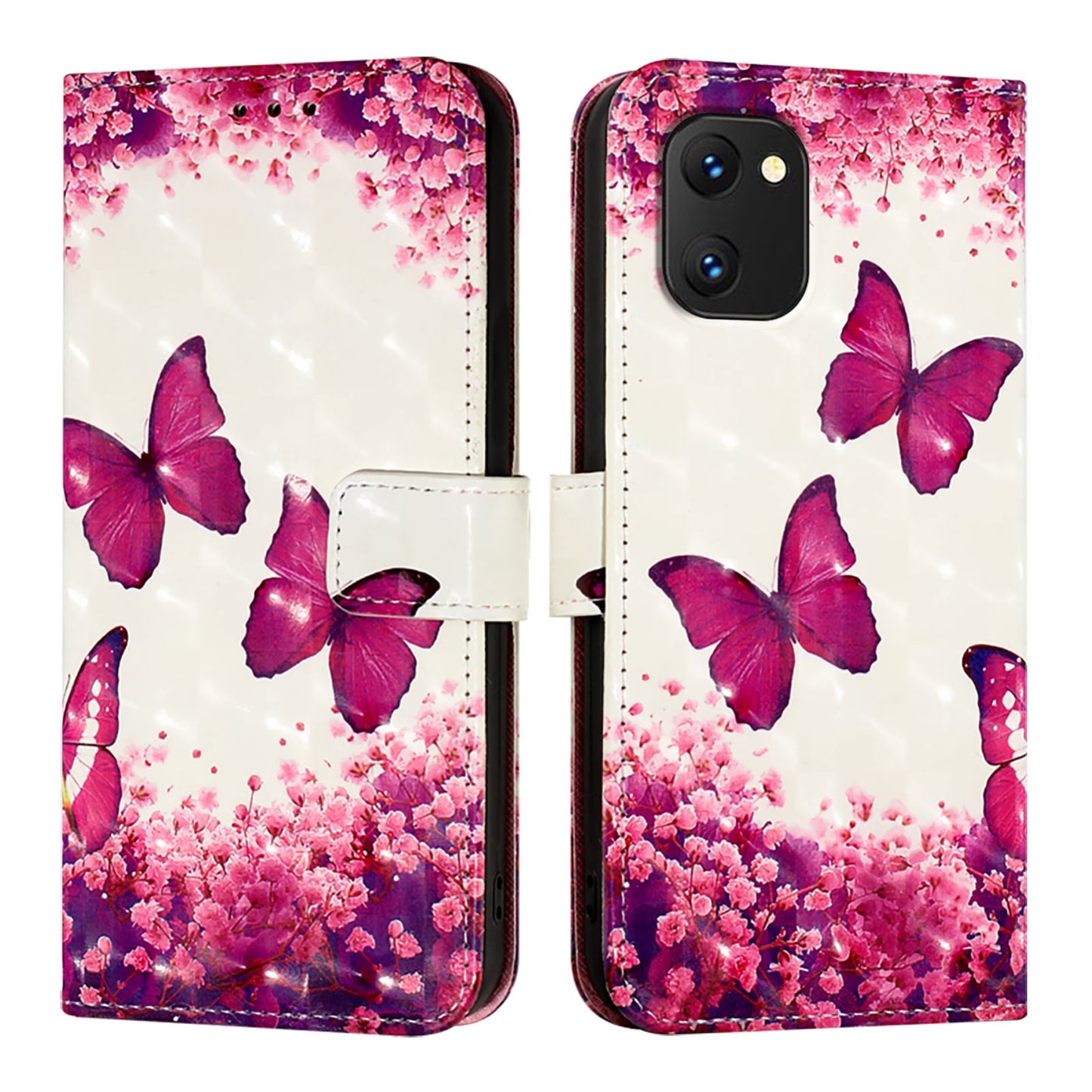 Umidigi Power 7 Leather Flip Phone Case with 3D Painted Design, Card Holder, Wallet & Stand Function - Durable Protection & Easy Access