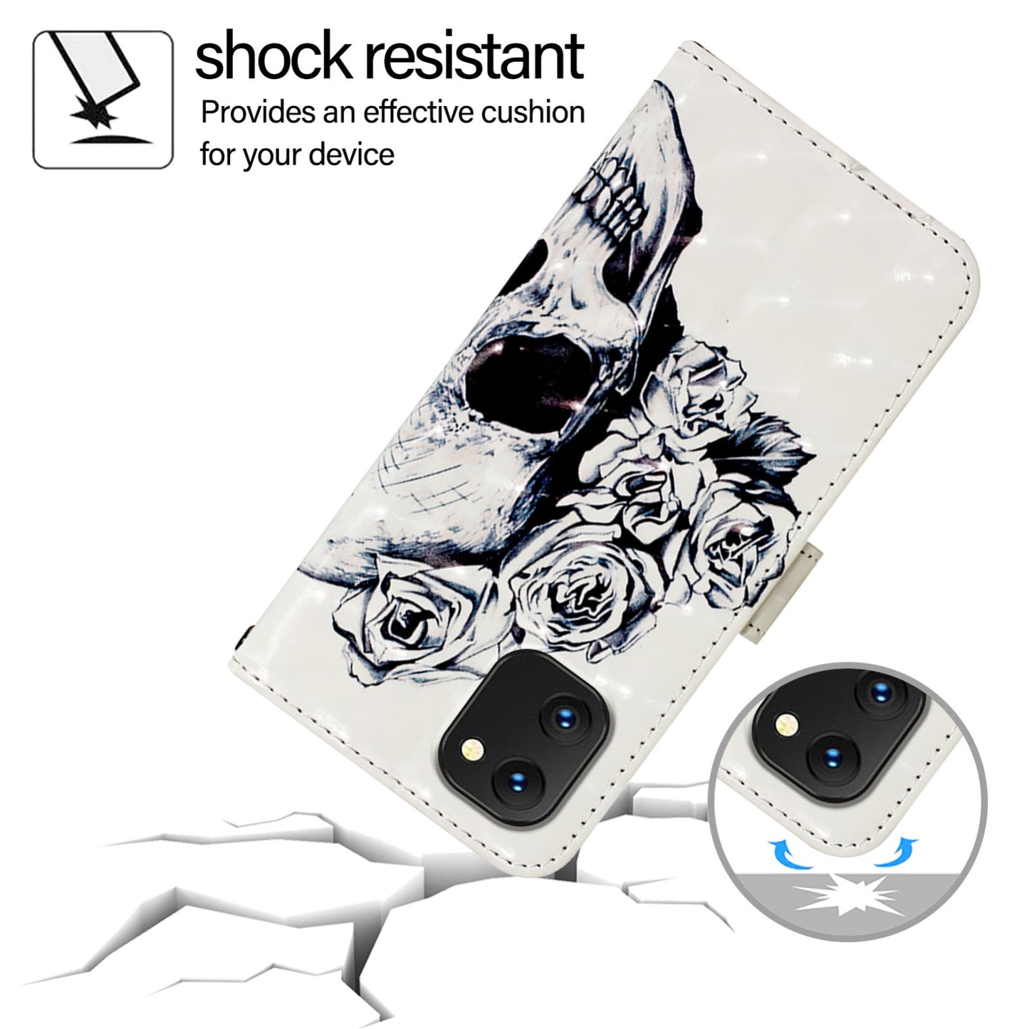 Umidigi 7S Leather Flip Phone Case with 3D Painted Design, Card Holder, Wallet & Stand Function - Durable Protection & Easy Access