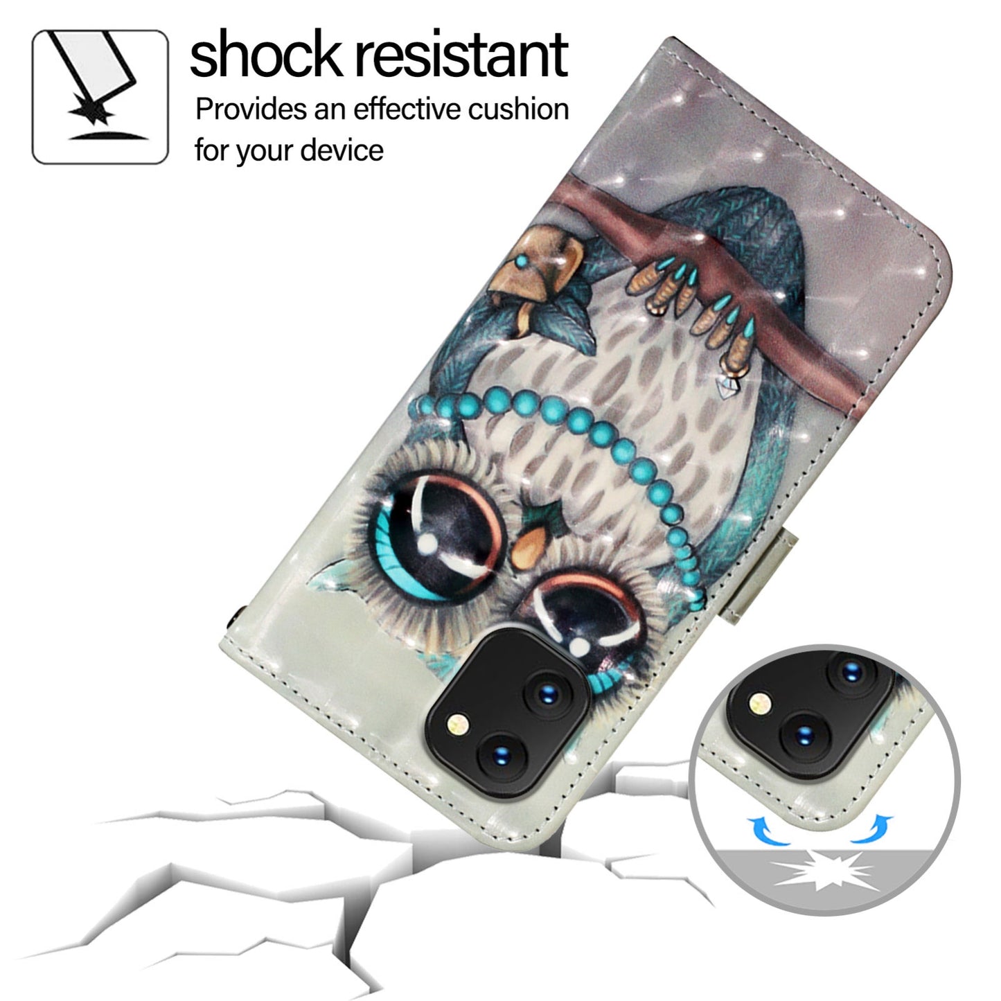 Umidigi 7S Leather Flip Phone Case with 3D Painted Design, Card Holder, Wallet & Stand Function - Durable Protection & Easy Access