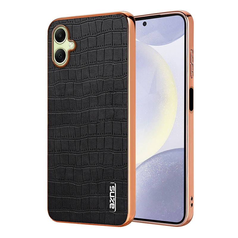 Samsung Galaxy A06 4G Luxury Case - Electroplated Frame, Crocodile Texture Leather, Full Coverage Protection, Anti-Fingerprint & Shockproof