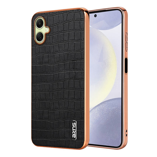 Samsung Galaxy A06 4G Luxury Case - Electroplated Frame, Crocodile Texture Leather, Full Coverage Protection, Anti-Fingerprint & Shockproof