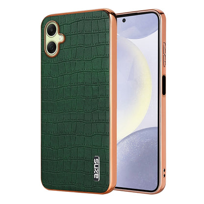 Samsung Galaxy A06 4G Luxury Case - Electroplated Frame, Crocodile Texture Leather, Full Coverage Protection, Anti-Fingerprint & Shockproof