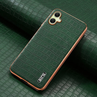 Samsung Galaxy A06 4G Luxury Case - Electroplated Frame, Crocodile Texture Leather, Full Coverage Protection, Anti-Fingerprint & Shockproof