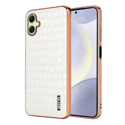 Samsung Galaxy A06 4G Luxury Case - Electroplated Frame, Crocodile Texture Leather, Full Coverage Protection, Anti-Fingerprint & Shockproof