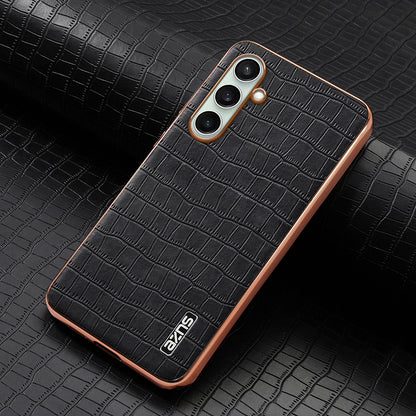 Samsung Galaxy A36 Luxury Case - Electroplated Frame, Crocodile Texture Leather, Full Coverage Protection, Anti-Fingerprint & Shockproof