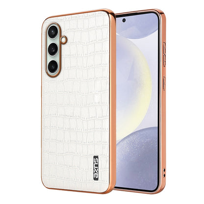 Samsung Galaxy A36 Luxury Case - Electroplated Frame, Crocodile Texture Leather, Full Coverage Protection, Anti-Fingerprint & Shockproof