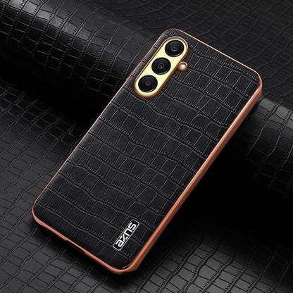 Samsung Galaxy A26 5G Luxury Case - Electroplated Frame, Crocodile Texture Leather, Full Coverage Protection, Anti-Fingerprint & Shockproof
