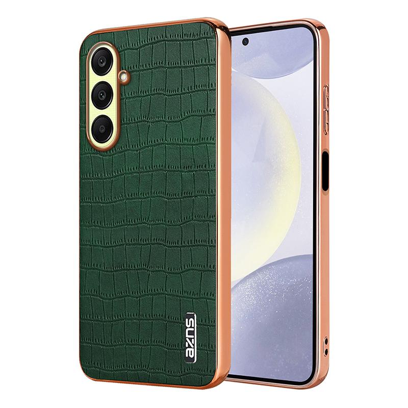 Samsung Galaxy A26 5G Luxury Case - Electroplated Frame, Crocodile Texture Leather, Full Coverage Protection, Anti-Fingerprint & Shockproof
