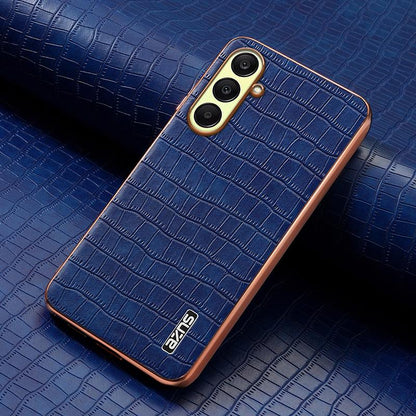 Samsung Galaxy A26 5G Luxury Case - Electroplated Frame, Crocodile Texture Leather, Full Coverage Protection, Anti-Fingerprint & Shockproof