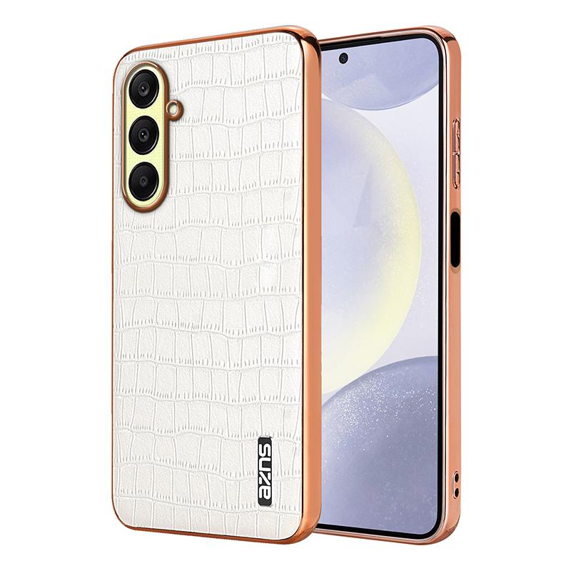 Samsung Galaxy A26 5G Luxury Case - Electroplated Frame, Crocodile Texture Leather, Full Coverage Protection, Anti-Fingerprint & Shockproof