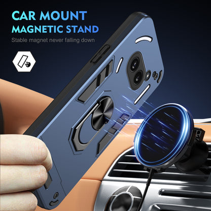 Shockproof Nothing Phone 2a Phone Case with 360° Rotatable Metal Ring Holder, Magnetic Car Mount Stand, Ultra-Thin PC & Silicone Protection Cover