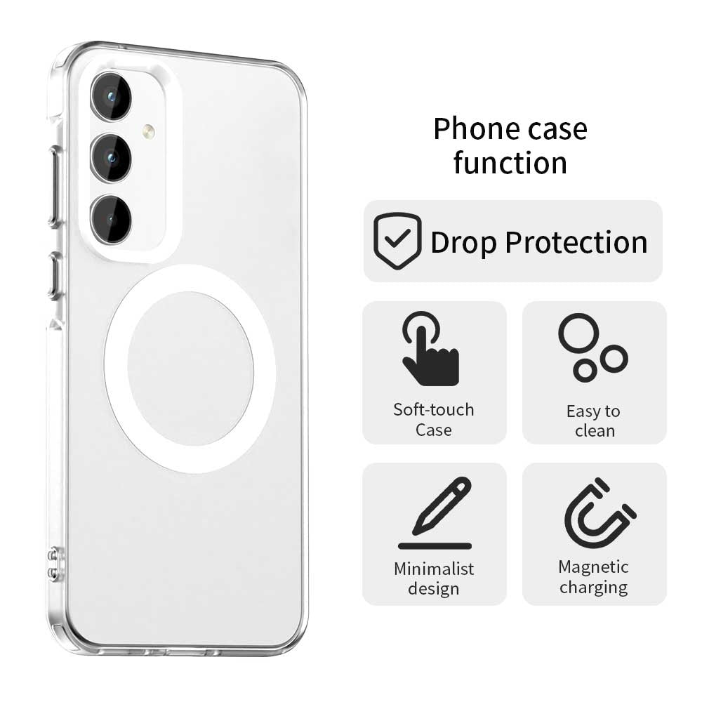 Samsung Galaxy A55 5G Durable MagSafe Phone Case - Hybrid TPU & PC Design, Lightweight & Stylish, Candy Colour, Wireless Charging Friendly