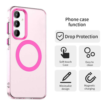 Samsung Galaxy A55 5G Durable MagSafe Phone Case - Hybrid TPU & PC Design, Lightweight & Stylish, Candy Colour, Wireless Charging Friendly
