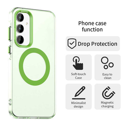 Samsung Galaxy A55 5G Durable MagSafe Phone Case - Hybrid TPU & PC Design, Lightweight & Stylish, Candy Colour, Wireless Charging Friendly