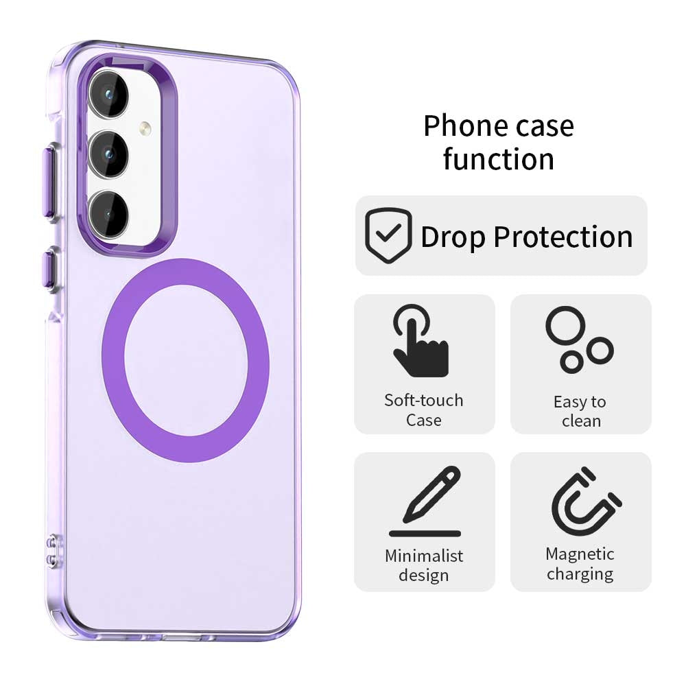 Samsung Galaxy A55 5G Durable MagSafe Phone Case - Hybrid TPU & PC Design, Lightweight & Stylish, Candy Colour, Wireless Charging Friendly