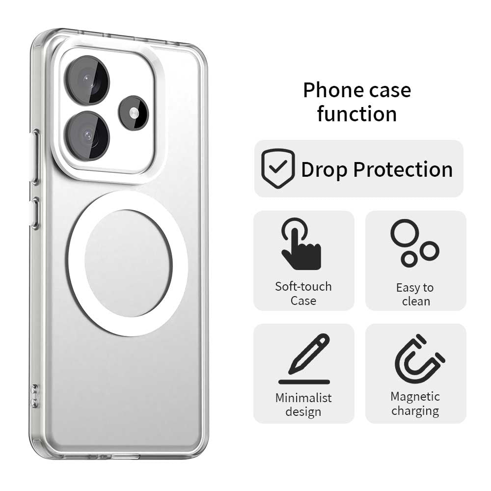 Redmi Note 14 5G Durable MagSafe Phone Case - Hybrid TPU & PC Design, Lightweight & Stylish, Candy Colour, Wireless Charging Friendly