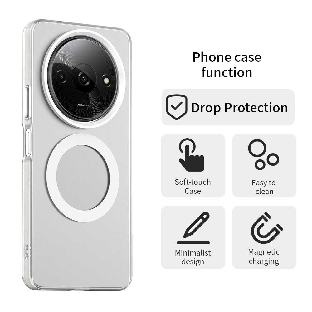 Redmi A3x Durable MagSafe Phone Case - Hybrid TPU & PC Design, Lightweight & Stylish, Candy Colour, Wireless Charging Friendly