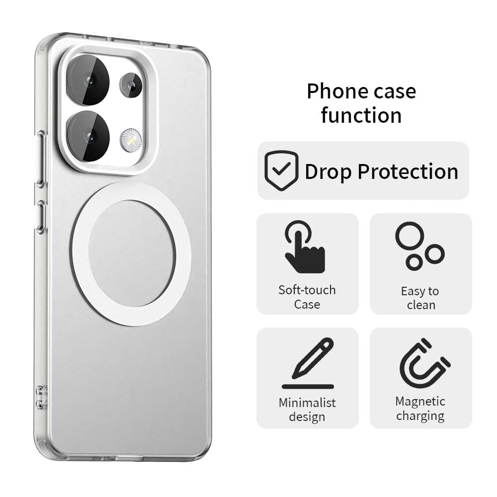 Redmi Note 13 4G Durable MagSafe Phone Case - Hybrid TPU & PC Design, Lightweight & Stylish, Candy Colour, Wireless Charging Friendly