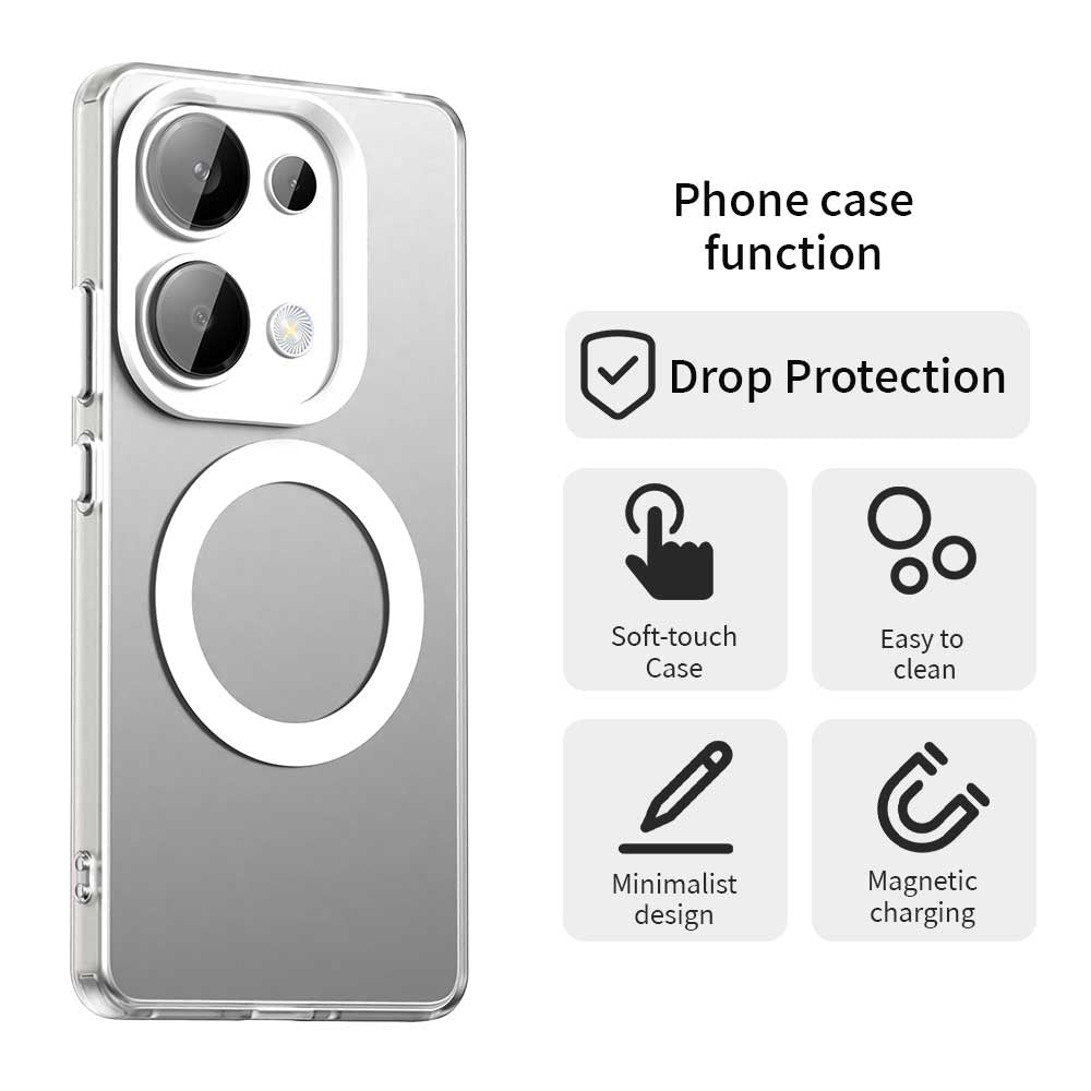 Redmi Note 13 Pro 4G Durable MagSafe Phone Case - Hybrid TPU & PC Design, Lightweight & Stylish, Candy Colour, Wireless Charging Friendly