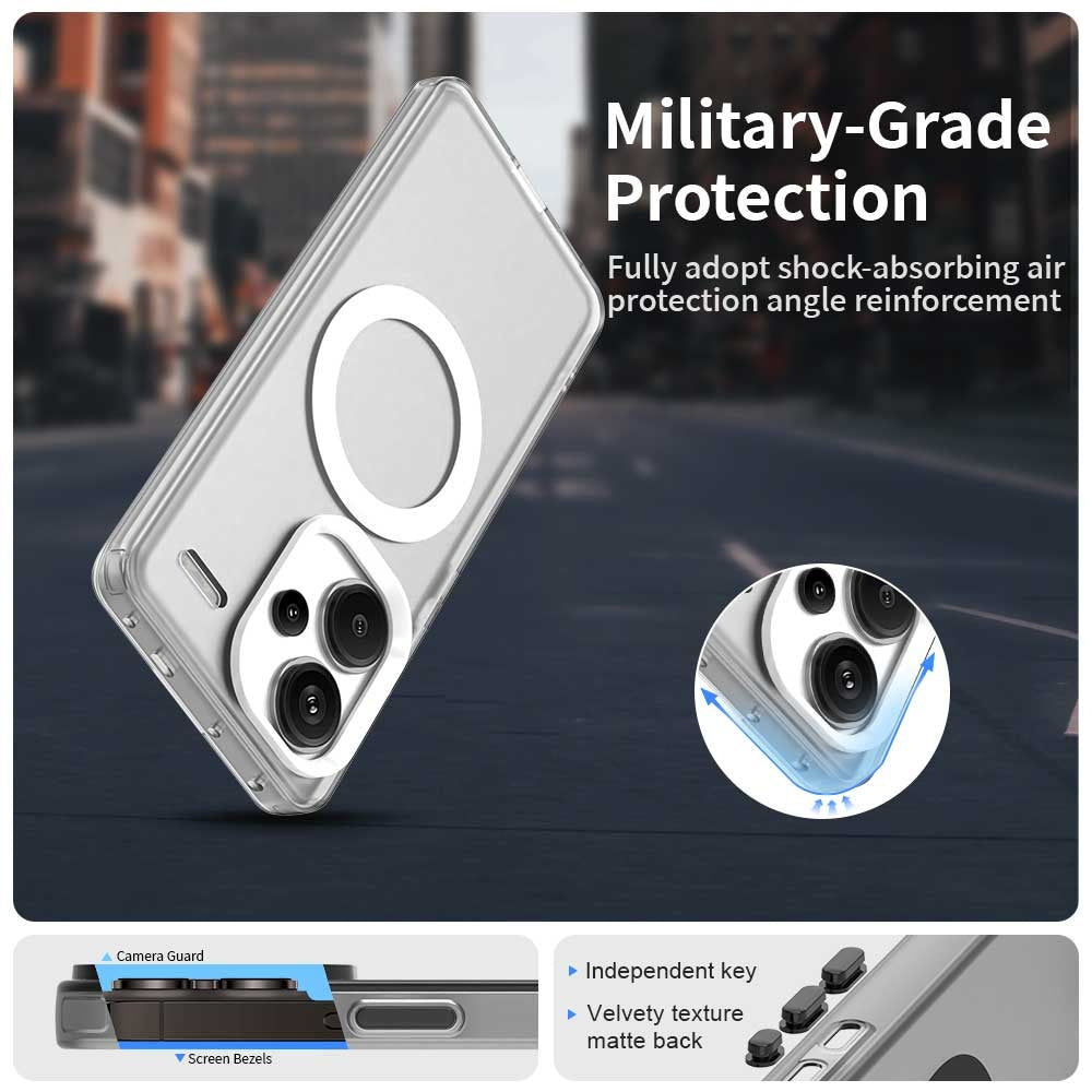 Redmi Note 13 Pro+ Durable MagSafe Phone Case - Hybrid TPU & PC Design, Lightweight & Stylish, Candy Colour, Wireless Charging Friendly