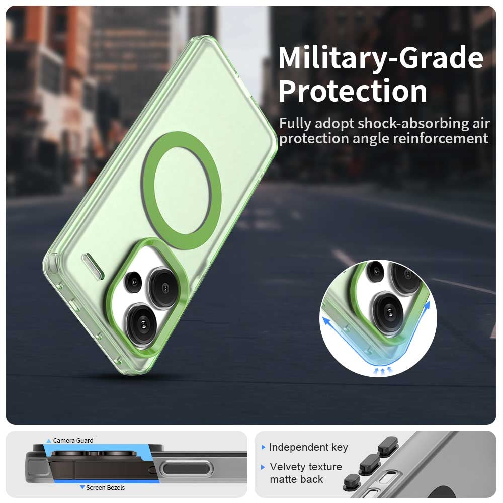 Redmi Note 13 Pro+ Durable MagSafe Phone Case - Hybrid TPU & PC Design, Lightweight & Stylish, Candy Colour, Wireless Charging Friendly