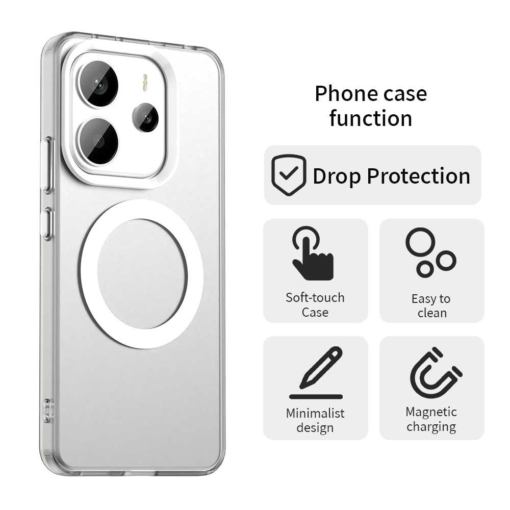 Redmi Note 14 4G 163.25mm Durable MagSafe Phone Case - Hybrid TPU & PC Design, Lightweight & Stylish, Candy Colour, Wireless Charging Friendly