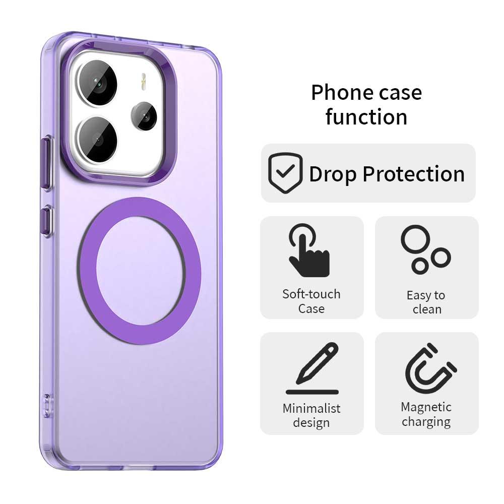Redmi Note 14 4G 163.25mm Durable MagSafe Phone Case - Hybrid TPU & PC Design, Lightweight & Stylish, Candy Colour, Wireless Charging Friendly
