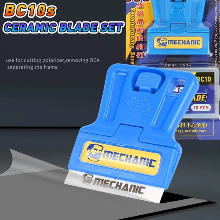 Mechanic BC10s Ceramic Blade Set with High Sharp Insulation, Blade Holder for OCA Glue Removal & Screen Repair