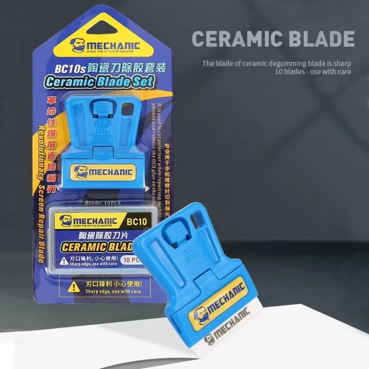 Mechanic BC10s Ceramic Blade Set with High Sharp Insulation, Blade Holder for OCA Glue Removal & Screen Repair