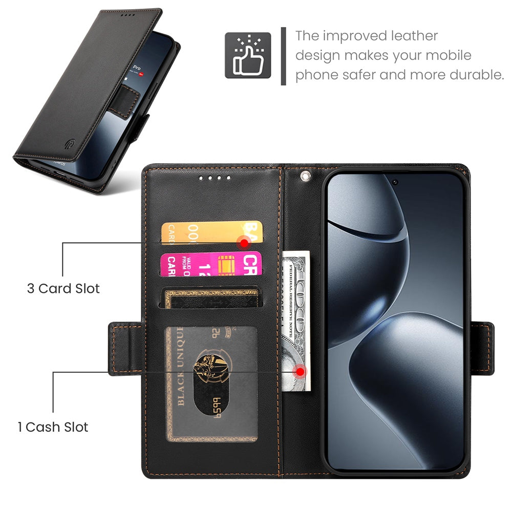 Xiaomi 14T Pro Magnetic Leather Wallet Case with Card Slots, Stand Function & Full Protection