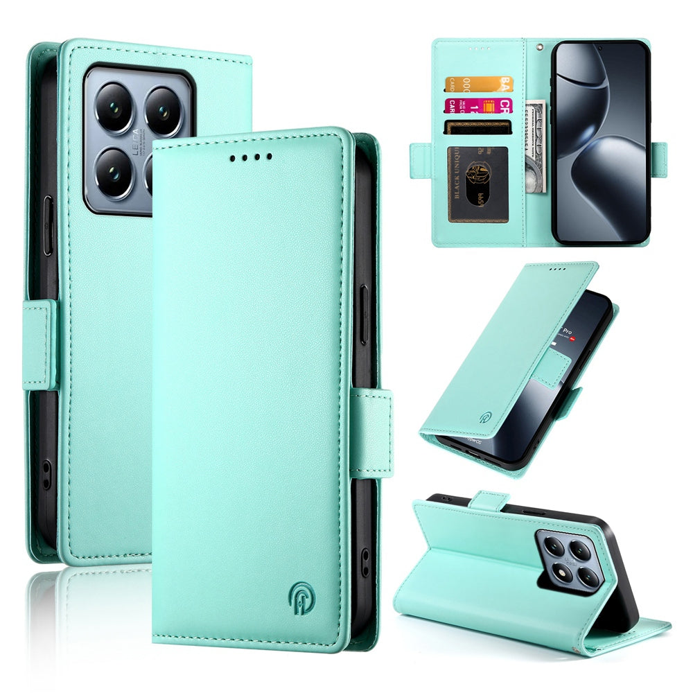 Xiaomi 14T Pro Magnetic Leather Wallet Case with Card Slots, Stand Function & Full Protection