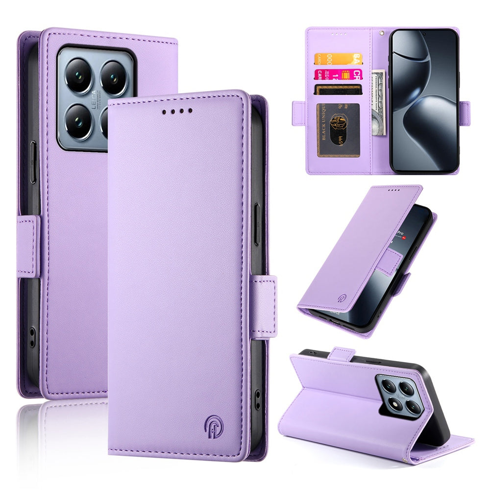 Xiaomi 14T Pro Magnetic Leather Wallet Case with Card Slots, Stand Function & Full Protection