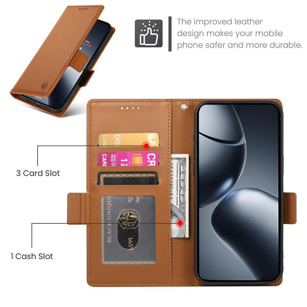 Xiaomi 14T Pro Magnetic Leather Wallet Case with Card Slots, Stand Function & Full Protection