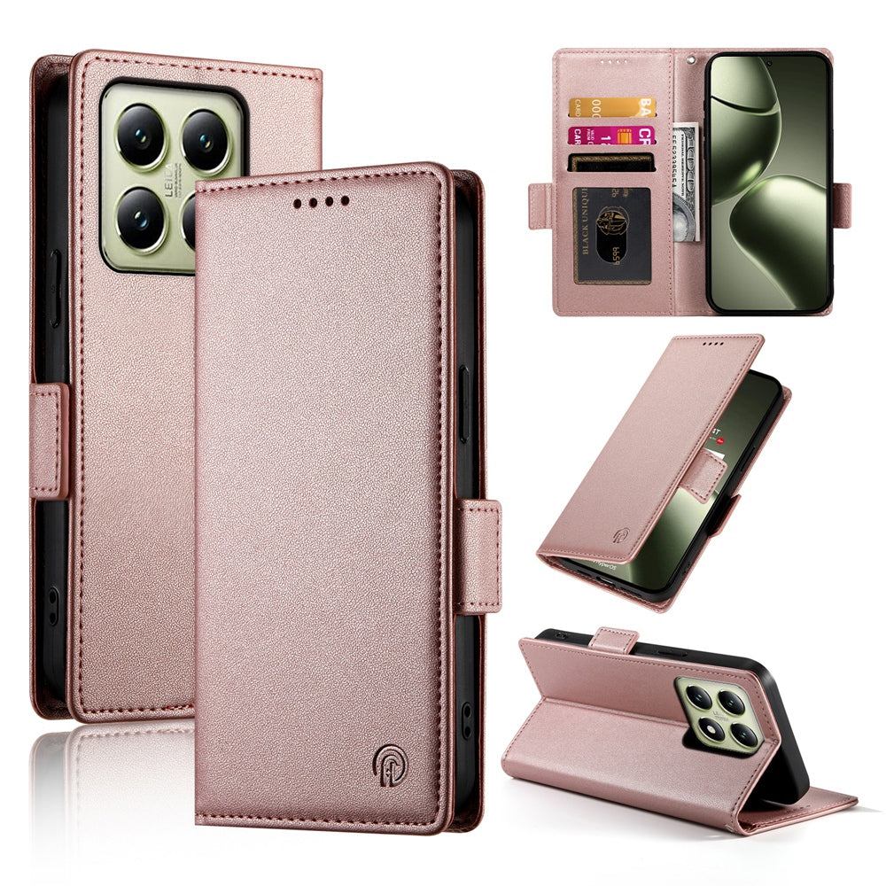 Xiaomi 14T Magnetic Leather Wallet Case with Card Slots, Stand Function & Full Protection