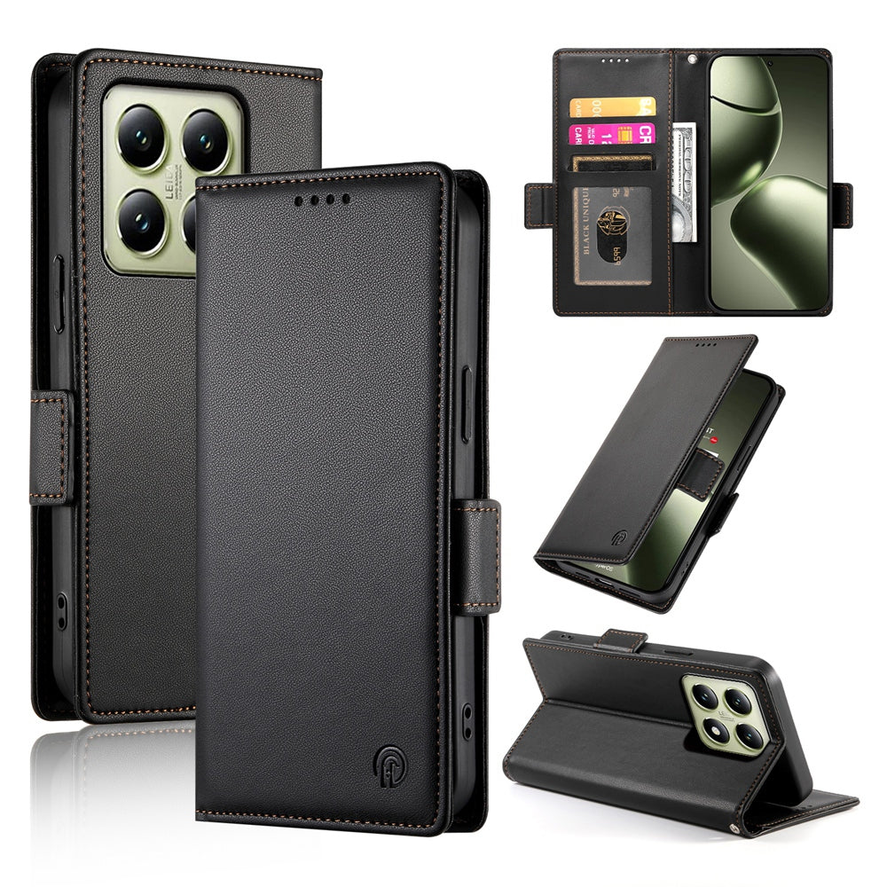 Xiaomi 14T Magnetic Leather Wallet Case with Card Slots, Stand Function & Full Protection