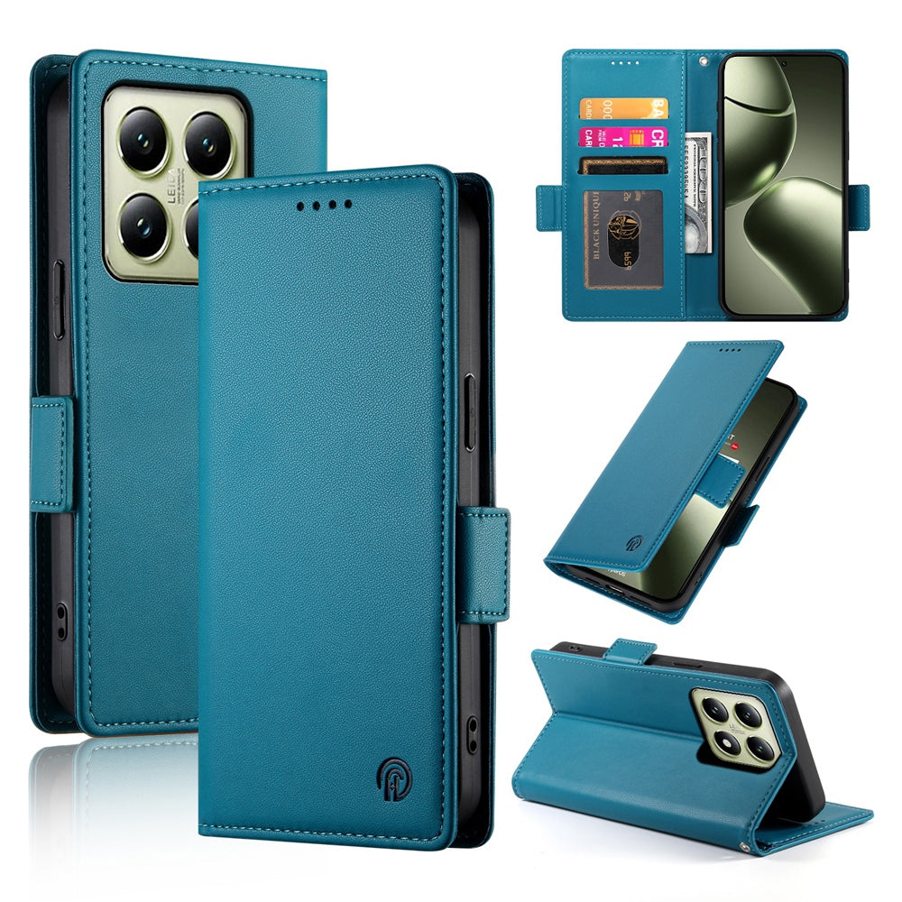 Xiaomi 14T Magnetic Leather Wallet Case with Card Slots, Stand Function & Full Protection