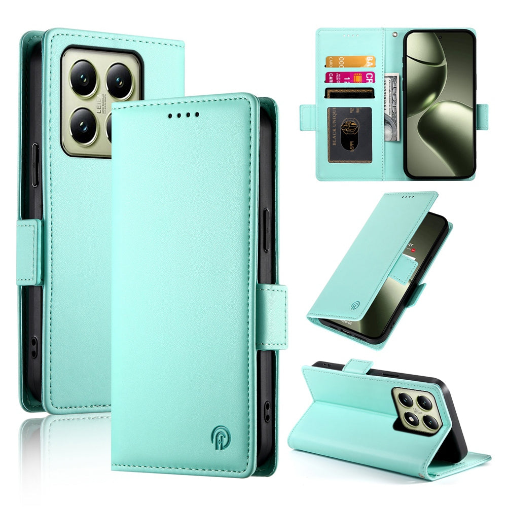 Xiaomi 14T Magnetic Leather Wallet Case with Card Slots, Stand Function & Full Protection