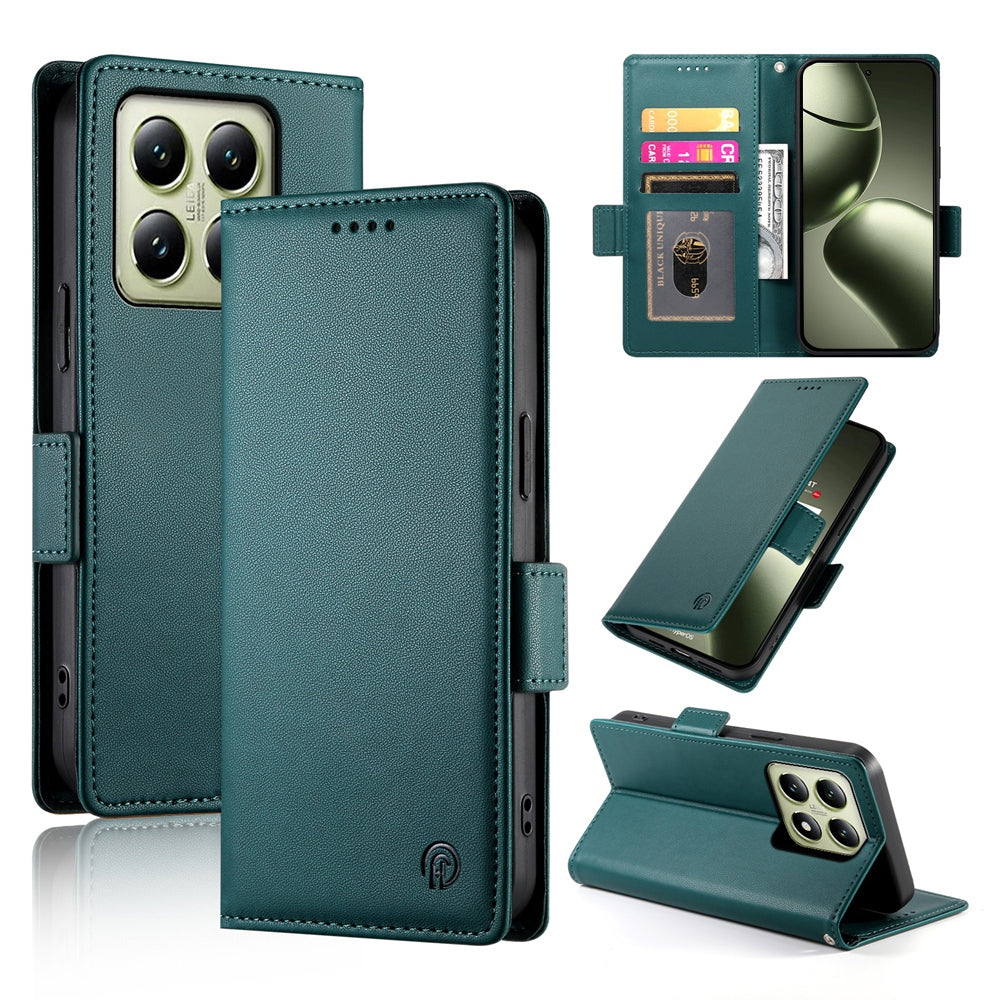 Xiaomi 14T Magnetic Leather Wallet Case with Card Slots, Stand Function & Full Protection