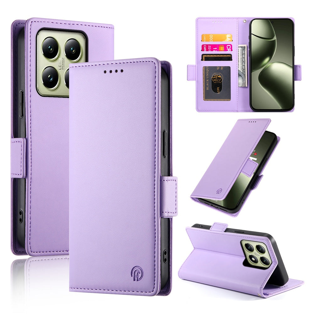 Xiaomi 14T Magnetic Leather Wallet Case with Card Slots, Stand Function & Full Protection