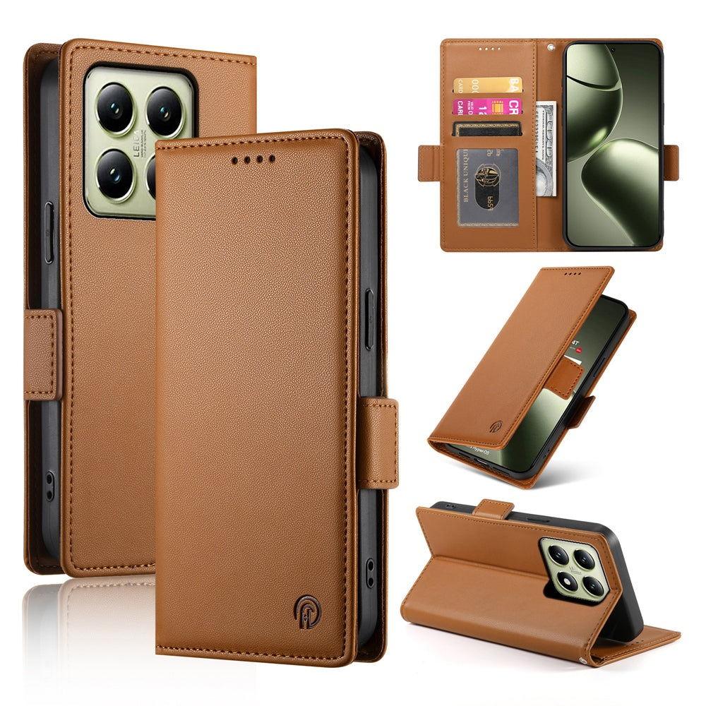 Xiaomi 14T Magnetic Leather Wallet Case with Card Slots, Stand Function & Full Protection