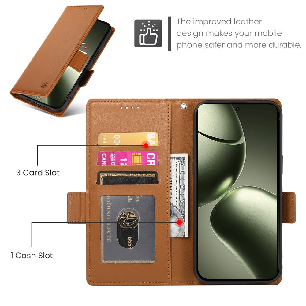 Xiaomi 14T Magnetic Leather Wallet Case with Card Slots, Stand Function & Full Protection