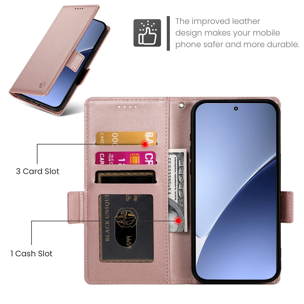 Xiaomi 15 Magnetic Leather Wallet Case with Card Slots, Stand Function & Full Protection