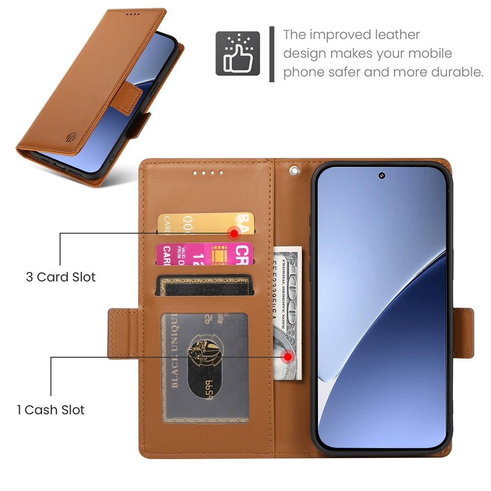 Xiaomi 15 Magnetic Leather Wallet Case with Card Slots, Stand Function & Full Protection